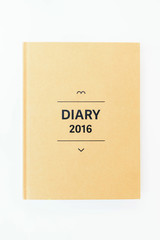 Diary book on white background
