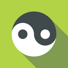 Ying yang icon. Flat illustration of ying yang vector icon for web