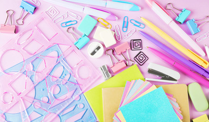 Colorful stationery, closeup
