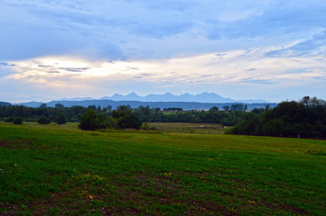 Fototapeta premium colorful countryside view in carpathians