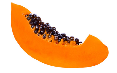 ripe papaya fruit isolated on white background