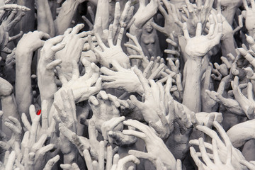 Hand in Hell at Wat Rong Khun,Chiangrai, Public Templel Thailand