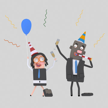 Office workers  toasting with champagne
Custom 3d illustration contact me!