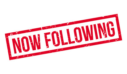 Now Following rubber stamp