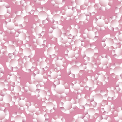 Seamless pattern background in pink color with shiny diamonds.