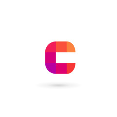 Letter C mosaic logo icon design template elements