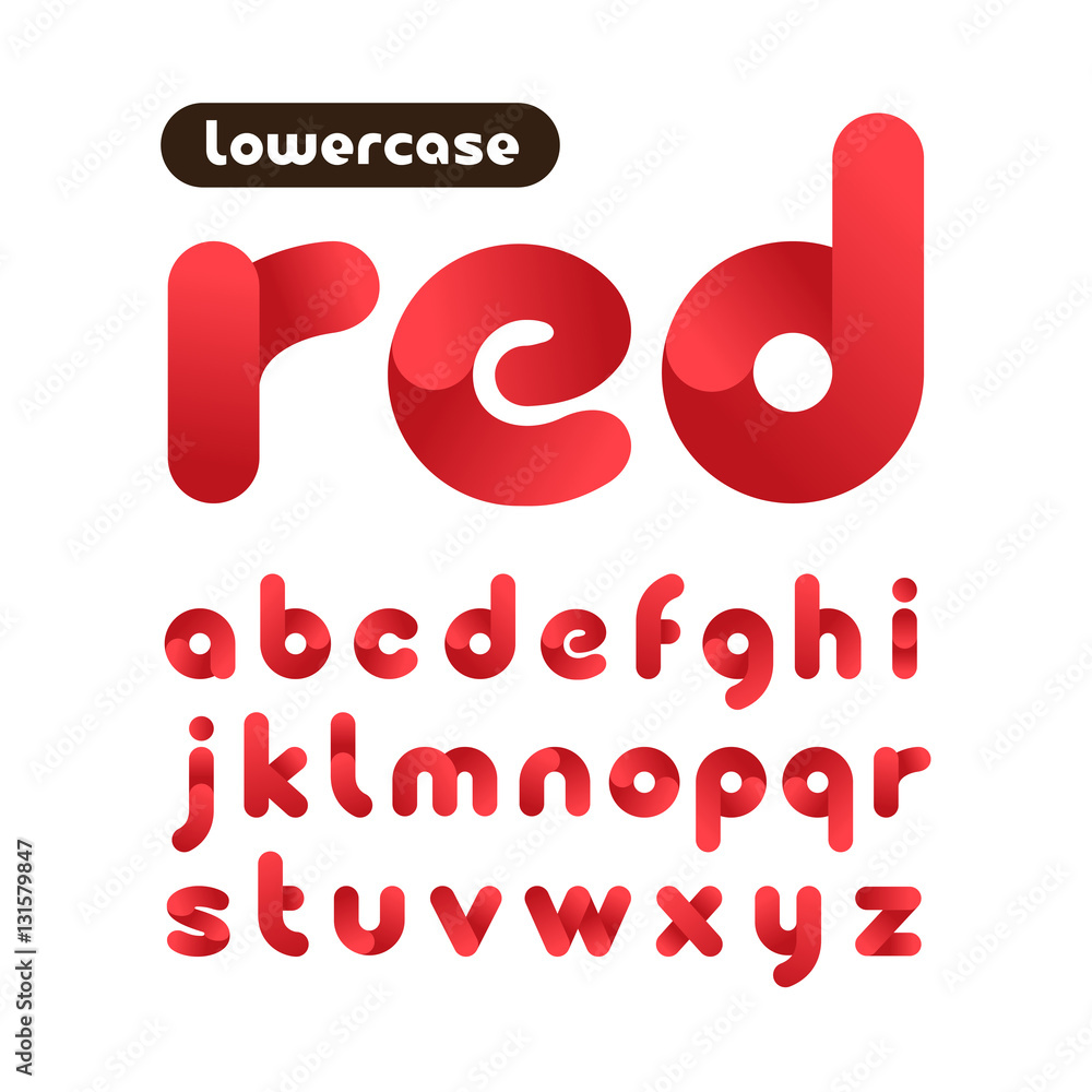 Fototapete rounded font. vector alphabet with gradient effect letters.
