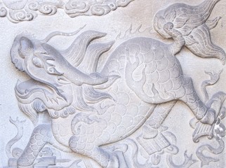 Chinese traditional marble relief in Taiwan