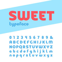 Bold font. Vector alphabet with letters and numbers.