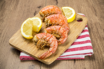 Tapa de langostinos a la plancha