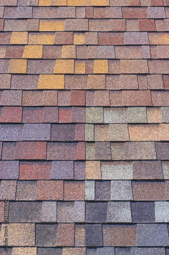 "multi-colored bitumen shingles a sample of the product ...