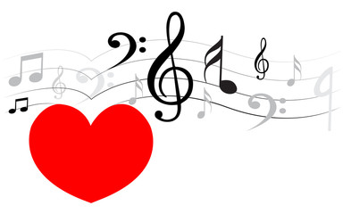 Music Note with heart