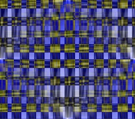 Abstract seamless background with blue and yellow light squares, lines, speckled pattern