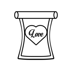 love parchment message heart outline vector illustration eps 10