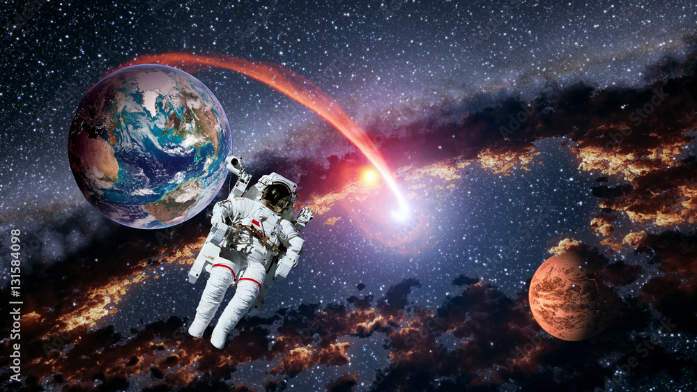 Canvas Prints astronaut planet earth mars spaceman launch outer space galaxy universe. elements of this image furn
