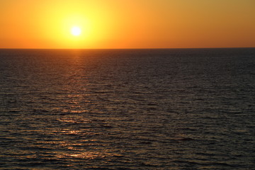 Scenic view of beautiful sunset above the Mediterranean sea