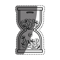 Coins in time hourglass icon vector illustration graphic design