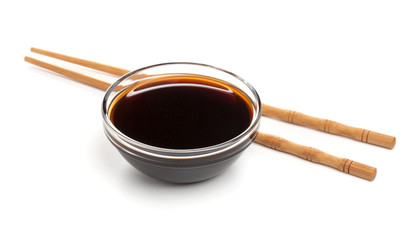 Isolated Soy sauce on white background, with clipping path
