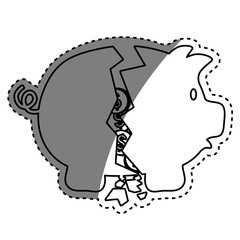 Piggy money savings icon vector illustration graphic design