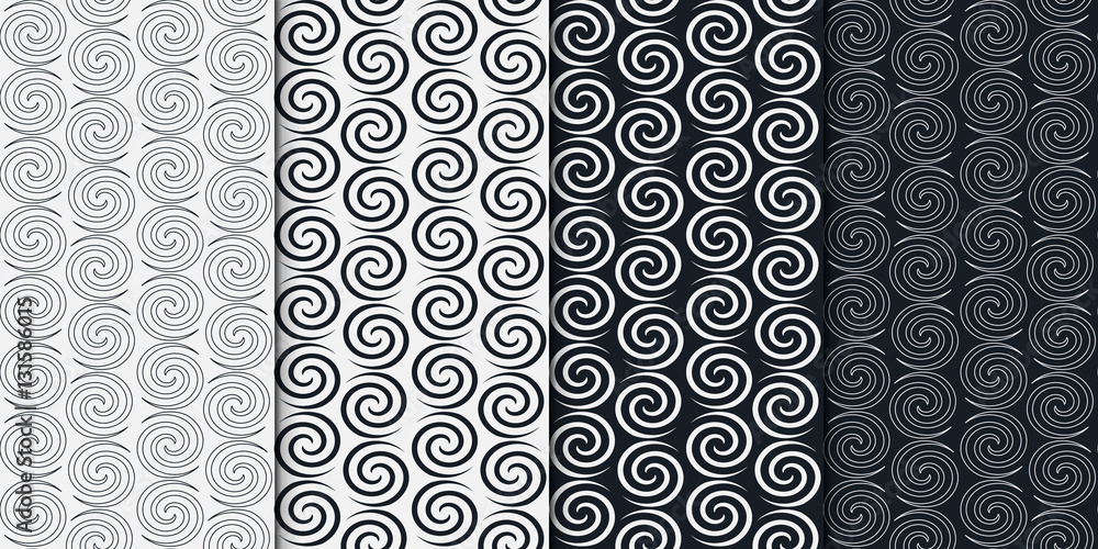 Poster collection of simple geometric pattern textures. set of 4 backgrounds. seamless repeating retro styl