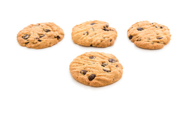 Fototapeta na wymiar Chocolate chips cookies isolated