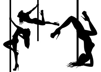 pole girl illustration dancer strip vector stripper