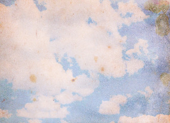 Retro Blue sky with clouds. 