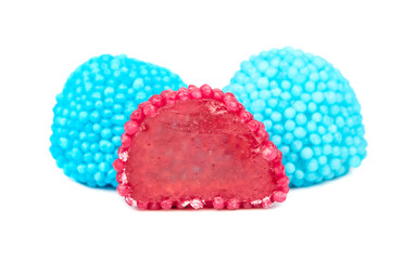 Blue and red berry jelly candies