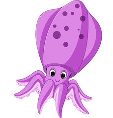 Cute squid cartoon

