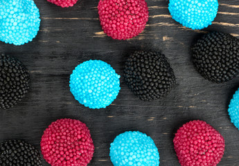Multicolored berry jelly candies