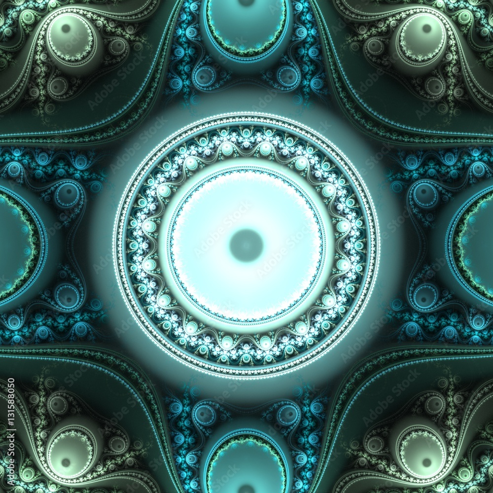 Poster abstract bright multicolored fractal computer generated image