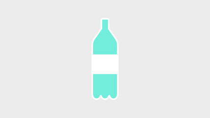 Vector image of a bottle on a light background. Icon blue plastic element. Capacity for zhitkosti. Illustration of the object to the label. Chstaya ineralnaya mineral water.