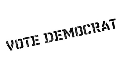 Vote democrat stamp. Grunge design with dust scratches. Effects can be easily removed for a clean, crisp look. Color is easily changed.