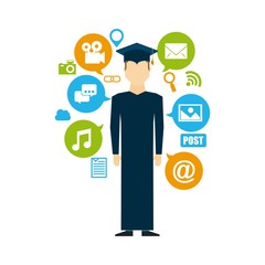 education set flat icons vector illustration design