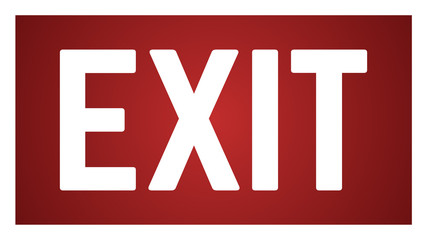 Red Exit icon sign 