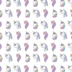 Fototapeta na wymiar drawing cute set unicorns icon vector illustration design