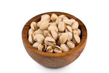 Heap of salted pistachio nuts