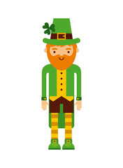 cartoon irish leprechaun man icon over white background. Saint Patrick's Day concept. colorful design. vector illustration