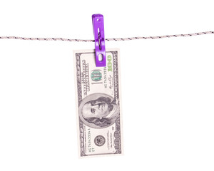 Dollar banknote on rope