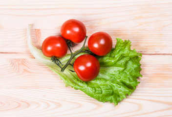 Fresh vegetables on wood desk