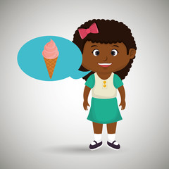 girl cartoon ice cream vector illustration eps 10