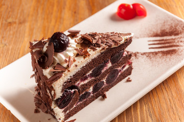 A slide of Black forest cake
