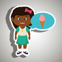 girl cartoon ice cream vector illustration eps 10