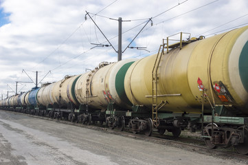 Fototapeta na wymiar railroad tank cars