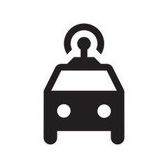 Self driving taxi - cab - Glyph Icon - Black