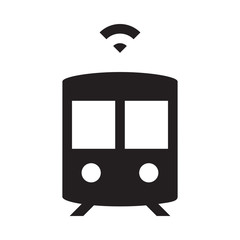 Self driving subway - Glyph Icon - Black