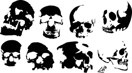 Black Skull Stamps