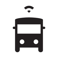 Self driving bus - Glyph Icon - Black