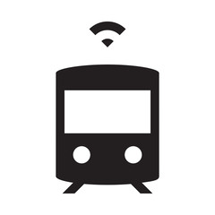 Self driving train - Glyph Icon - Black