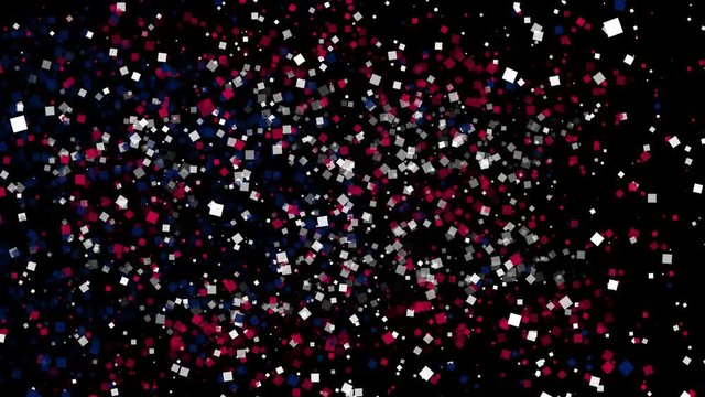 flag of Ohio, spirited celebratory fireworks from flat confetti particles